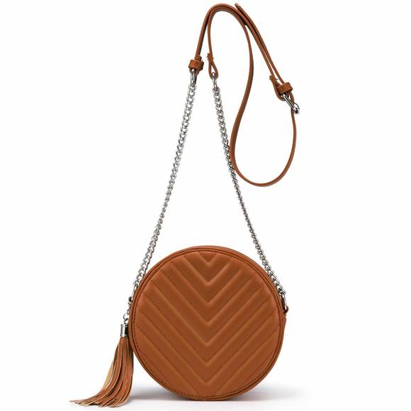 Round Crossbody Shoulder Bag Circle Tassel Purse Handbags Small <3 - Picture 1 of 6